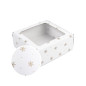 White Square Gift Box with Snowflakes | 220x220x90 mm | Superbox