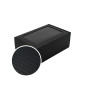 Schwarze Schachtel mit PVC-Fenster & Linien | 220x150x85 mm