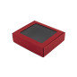Rote kleine Geschenkbox mit PVC-Fenster | 190x170x48 mm | Superbox