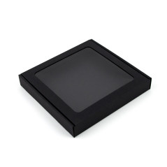 Schwarze Box mit PVC-Fenster, 3 cm hoch | 200x200x30 mm | Superbox