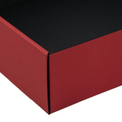 Rote Geschenkbox mit Klarem Fenster | 340x280x85 mm | Superbox