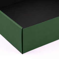Grüne Geschenkbox mit Klarem Fenster | 340x280x85 mm | Superbox