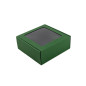 Grüne quadratische Box mit Fenster für Gläser | 185x195x75 mm