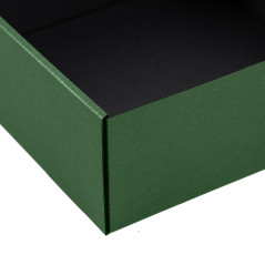 Grüne quadratische Box mit Fenster für Gläser | 185x195x75 mm