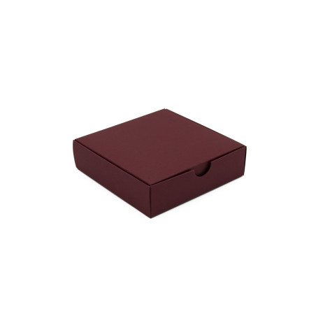Bordeauxrote quadratische Kartonschachtel | 110x110x30 mm | Superbox