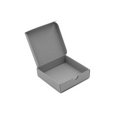 Kleine quadratische Geschenkbox aus grauem dekorativem Karton