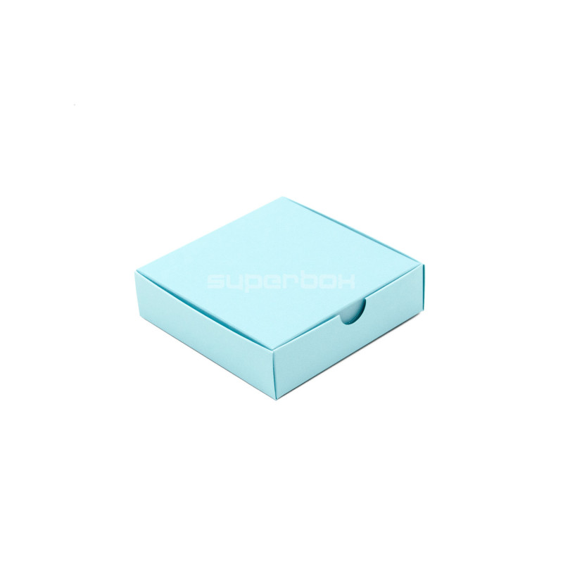 Blaue quadratische Kartonschachtel | 110x110x30 mm | Superbox