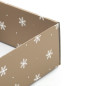 Gedämpfte goldene Geschenkbox mit Schneeflocken | 220x220x90 mm