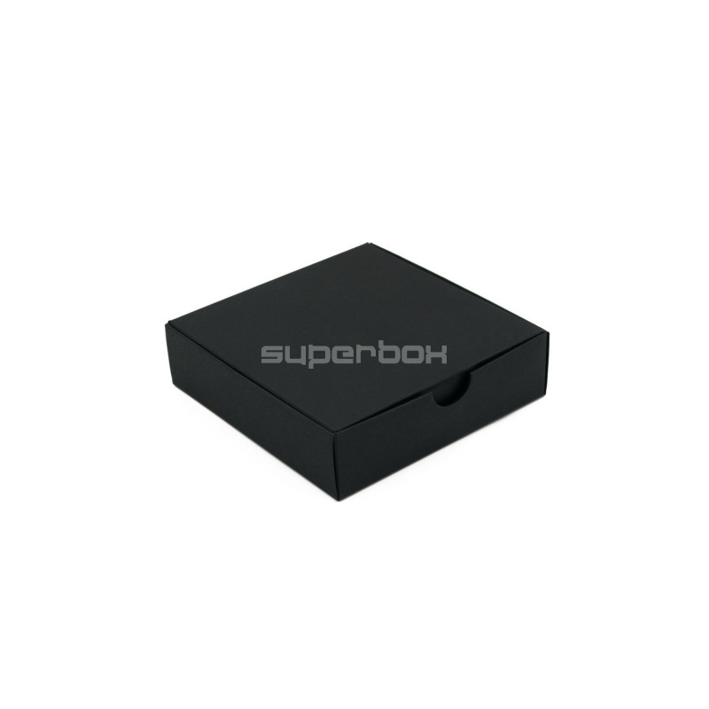 Schwarze quadratische Kartonschachtel | 110x110x30 mm | Superbox