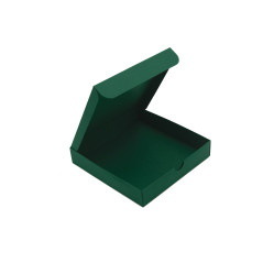 Dunkelgrüne quadratische Box mit eingelassenem Kartondeckel