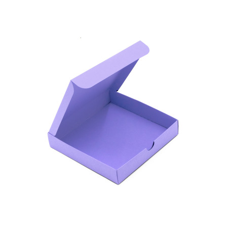 Lila quadratische Box mit eingelassenem Kartondeckel