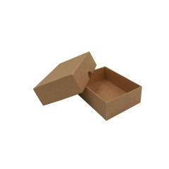 Zweiteilige kleine rechteckige Geschenkbox aus braunem Karton
