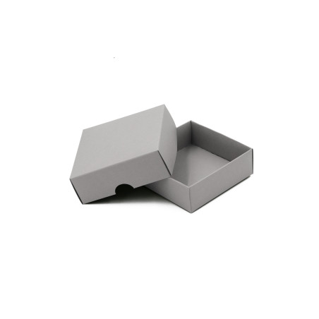 Graue zweiteilige kleine quadratische Kartongeschenkbox