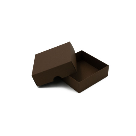 Zweiteilige kleine quadratische dunkelbraune Geschenkbox