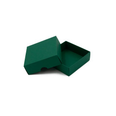 Zweiteilige kleine quadratische dunkelgrüne Kartongeschenkbox