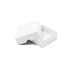 Zweiteilige kleine quadratische Geschenkbox aus weißem Karton