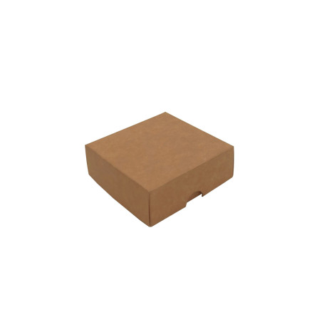 Braune Zweiteilige Quadratische Geschenkbox | 90x90x30 mm | Superbox
