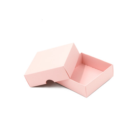 Pfirsichfarbene zweiteilige kleine quadratische Kartongeschenkbox