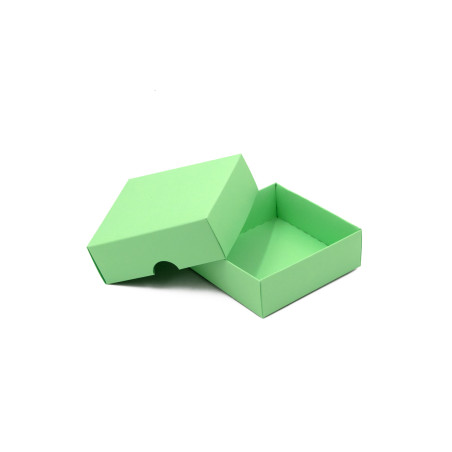 Zweiteilige kleine quadratische smaragdgrüne Kartongeschenkbox