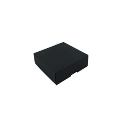 Schwarze Zweiteilige Quadratische Geschenkbox | 90x90x30 mm | Superbox