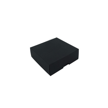 Schwarze Zweiteilige Quadratische Geschenkbox | 90x90x30 mm | Superbox