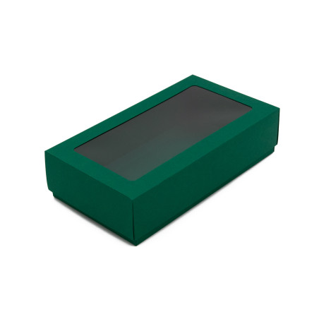 Dunkelgrüne kleine Box mit Deckel | 200x110x50 mm | Superbox
