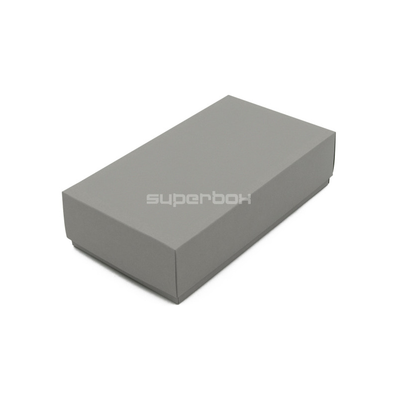 Kleine graue Box mit Deckel für Macarons | 200x110x50 mm | Superbox