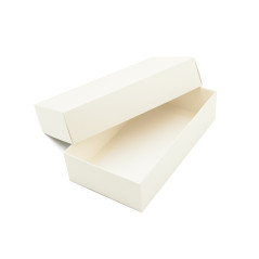Cremefarbene zweiteilige Macarons-Kartonbox