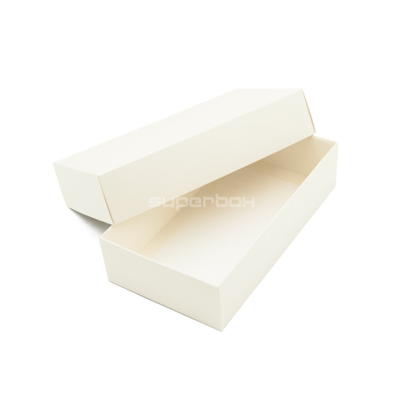 Cremefarbene zweiteilige Macarons-Kartonbox