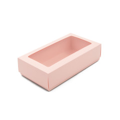 Rosa zweiteilige Schachtel mit Fenster | 200x110x50 mm | Superbox