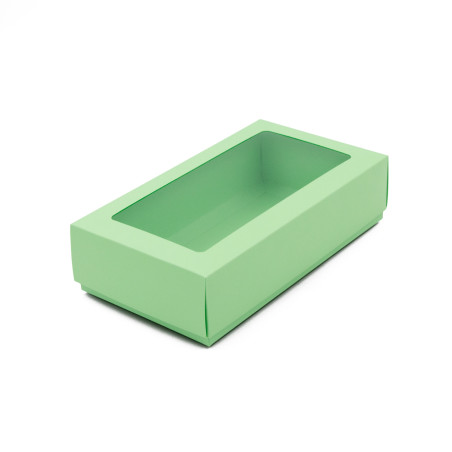 Grünliche zweiteilige Box mit Fenster | 200x110x50 mm | Superbox