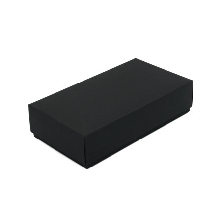Schwarze zweiteilige Geschenkbox für Macarons | 200x110x50 mm