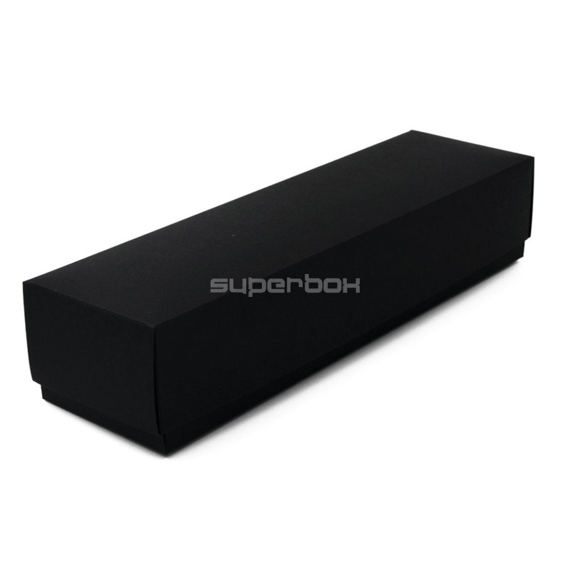 Längliche Schwarze Schachtel mit Deckel | 250x70x50 mm | Superbox