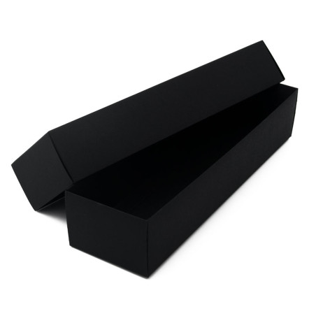Lange schwarze Boden-Deckel-Pappbox für Einladungen