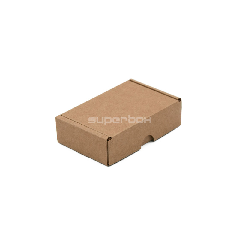 Kleine braune Schnellverschluss-Box aus Wellpappe | 155x120x25 mm