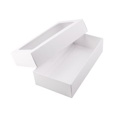 Zweiteilige weiße Geschenkbox mit Fenster