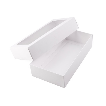 Zweiteilige weiße Geschenkbox mit Fenster