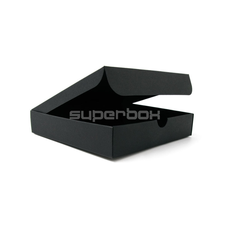 Quadratische Geschenkbox aus schwarzem dekorativem Karton