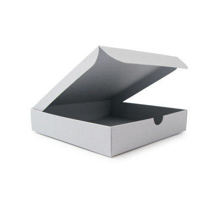 Quadratische Geschenkbox aus grauem dekorativem Karton