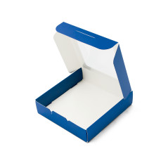 Blaue Keksbox mit PVC-Fenster
