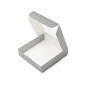 Silberne Süßwarenbox mit Fenster | 145x150x35 mm | Superbox