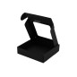Schwarze Quadratische Mini-Box mit Fenster | 120x120x30 mm | Superbox