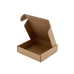 Braune niedrige quadratische Box, 3 cm tief